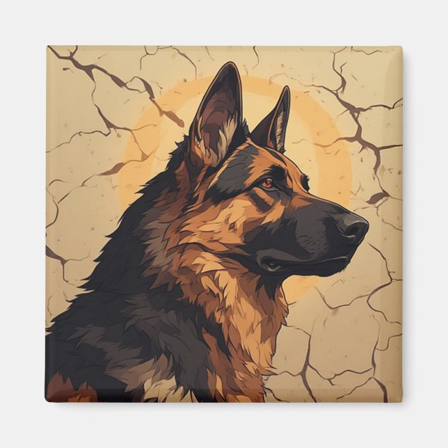 Íman 🐕 Decoração de Pastor Alemão para Donos de Cachor (Frente)