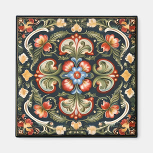 Íman Decoração de Rosemaling Norueguês