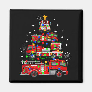 Íman Decoração Divertida de Natal Caminhão de Bombeiros