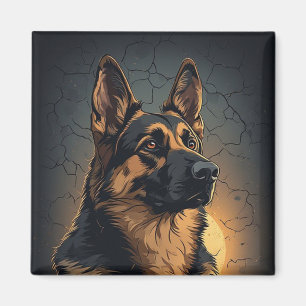 Íman 🦴 Decoração para Casa de Pastor Alemão para Fãs d