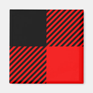 Íman Decoração vermelha e preta da verificação do