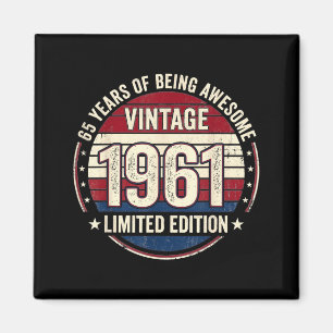 Íman Decorações de Aniversário de 65 anos Vintage para