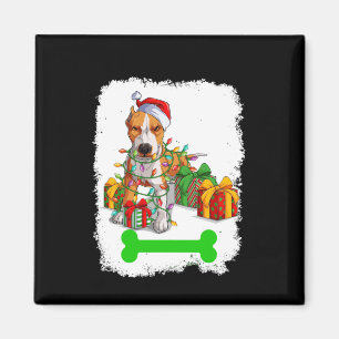Íman Decorações de Natal PitBull Pajama Santa Hat