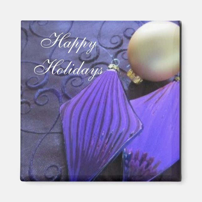Íman Decorações de Natal Roxo Elegante (Frente)