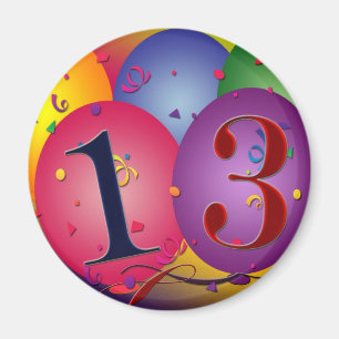 Íman Decorações do balão para o 13o aniversário