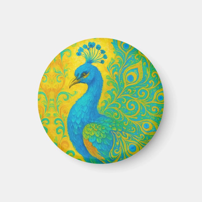 Íman Decorativo Turquesa Peacock Elegante (Frente)