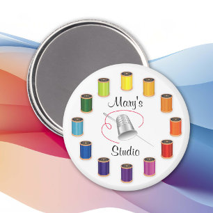 Íman Dedal de Costura, Agulha e Linhas