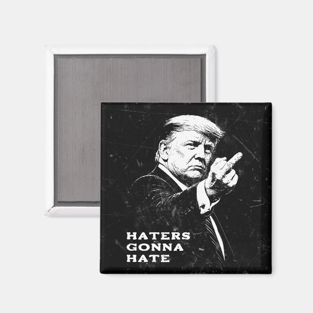 Íman Dedo do Meio Trump 2026 Meme Engraçado (Front/Back)