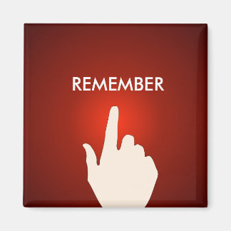 Íman Dedo no botão vermelho brilhando Magnet