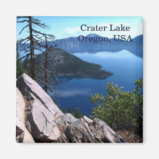 Íman Deep Blue Crater Lake Oregon USA Viagem Magnet (Frente)