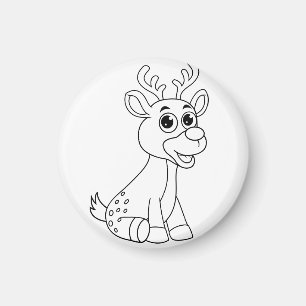 Íman Deer Animal Fawn Baby Jovem Animal Cópula Postcar