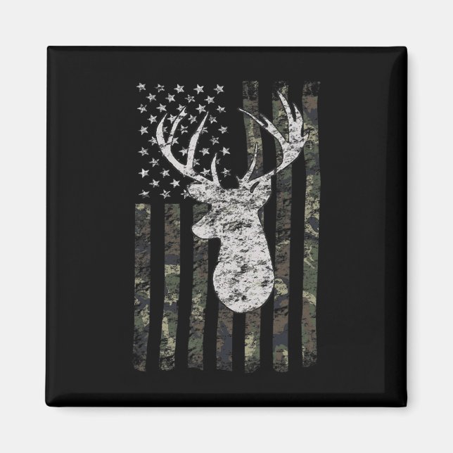 Íman Deer Hunting Camo American Flag (Frente)
