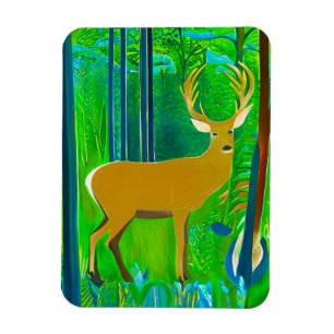Íman Deer in a Fantasy Forest Setting