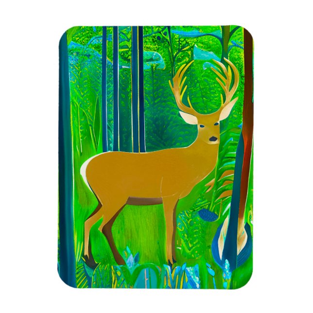Íman Deer in a Fantasy Forest Setting (Vertical)