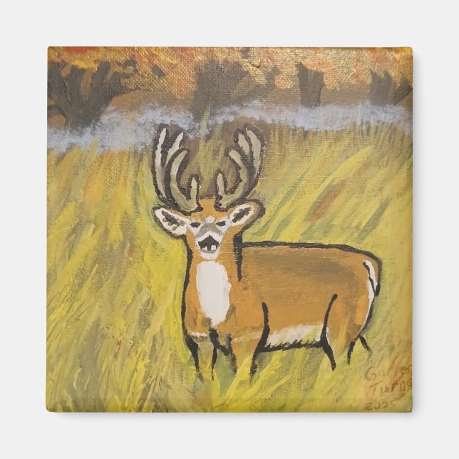 Íman Deer in Fall Magnet (Frente)