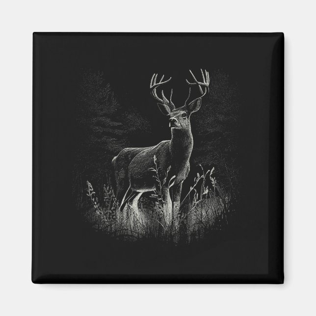 Íman Deer In Forest Nature Animal Deer Lovers (Frente)