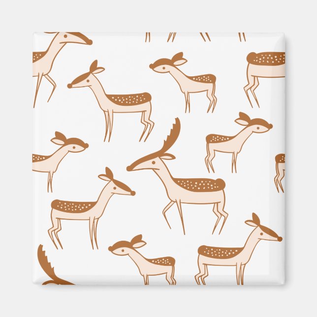 Íman Deer Pattern Design Animal Cute (Frente)