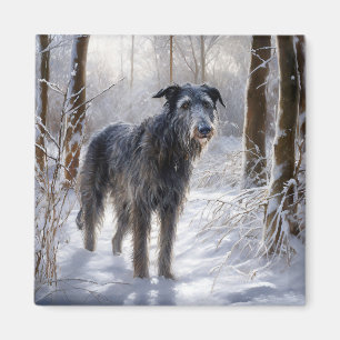 Íman Deerhound Escocês Deixe-o nevar no Natal