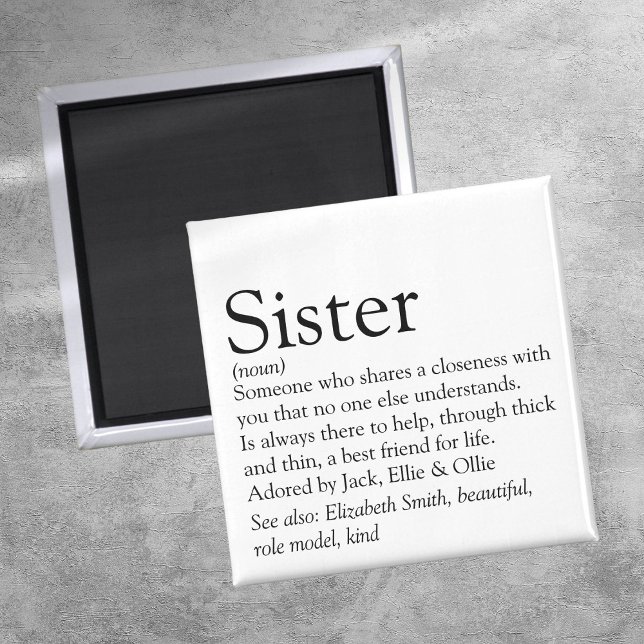 Íman Definição da Melhor Irmã do Mundo (World's Best Ever Sister Definition Magnet)