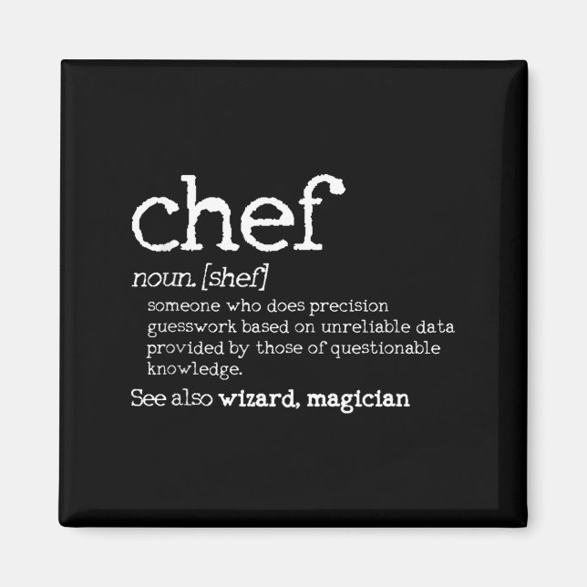 Íman Definição de Chef - Dicionário Divertido Presente  (Frente)