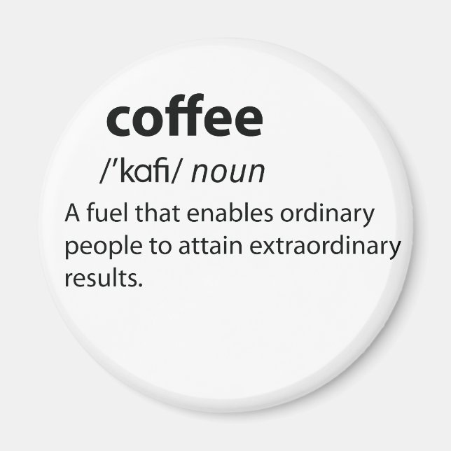 Íman Definição de Dicionário Engraçado Café (Frente)