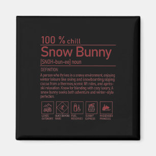 Íman Definição de Snow Bunny Engraçado Têxtil de Invern