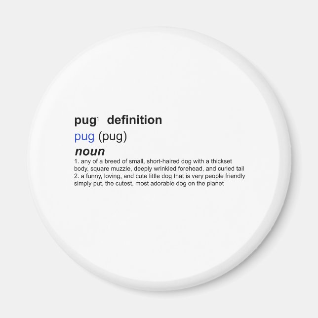 Íman Definição de um Pug (Frente)