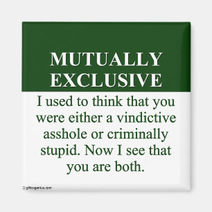 Íman Definindo o Significado de Mutuamente Exclusivo (3