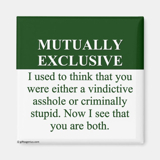 Íman Definindo o Significado de Mutuamente Exclusivo (3 (Frente)