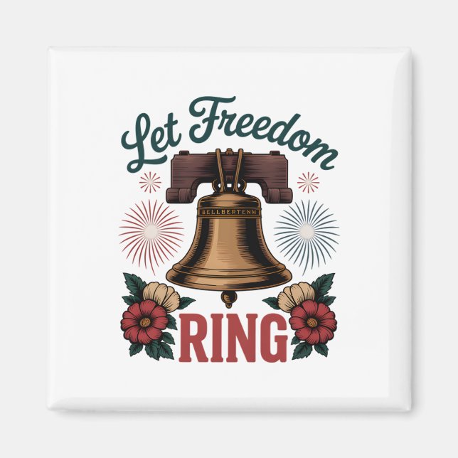Íman Deixar a Liberdade Anelar Bell Patriótico (Frente)