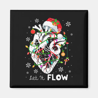 Íman Deixe a Anatomia do Natal Flowing Santa Coração Pa