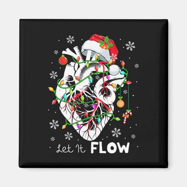 Íman Deixe a Anatomia do Natal Flowing Santa Coração Pa (Frente)