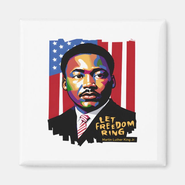Íman Deixe a liberdade tocar, citação MLK, história neg (Frente)