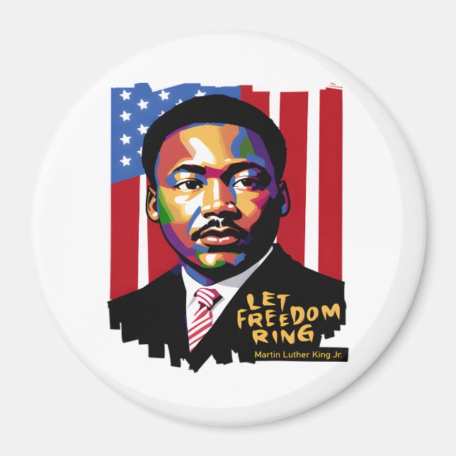 Íman Deixe a liberdade tocar, citação MLK, história neg (Frente)