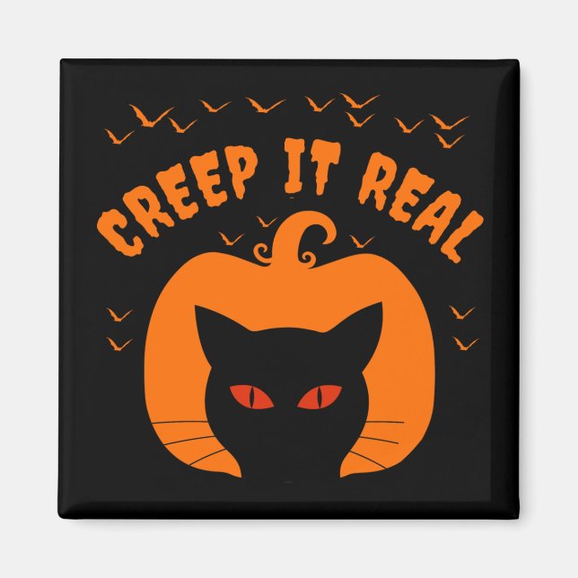 ÍMAN DEIXE ASSUSTADOR SER ENGRAÇADO GATO HALLOWEEN (Frente)