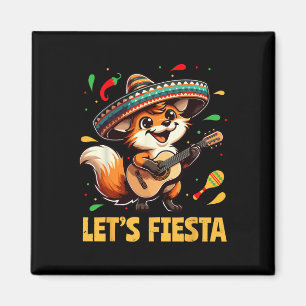 Íman Deixe Fiesta Fox Sombrero Cinco De Mayo Kid Mexica