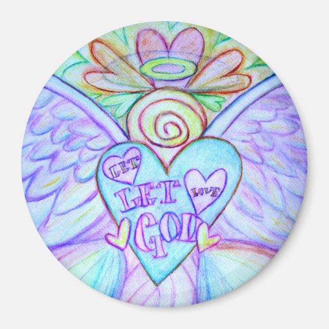 Íman Deixe o amor deixar Deus guardião o anjo magnético (Frente)