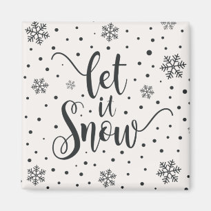 Íman Deixe-o nevar a caligrafia natalícia Magnet