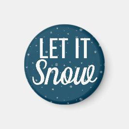 Íman Deixe-o nevar azul com flocos de neve modernos