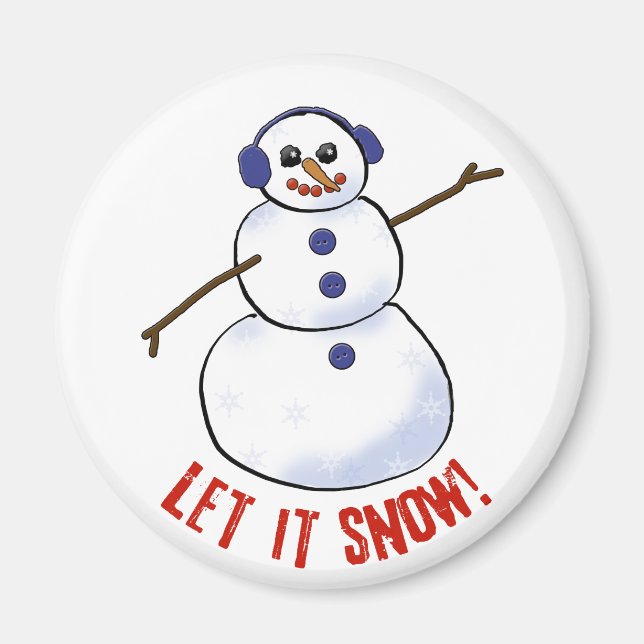 Íman Deixe-o nevar! Homem de neve (Frente)