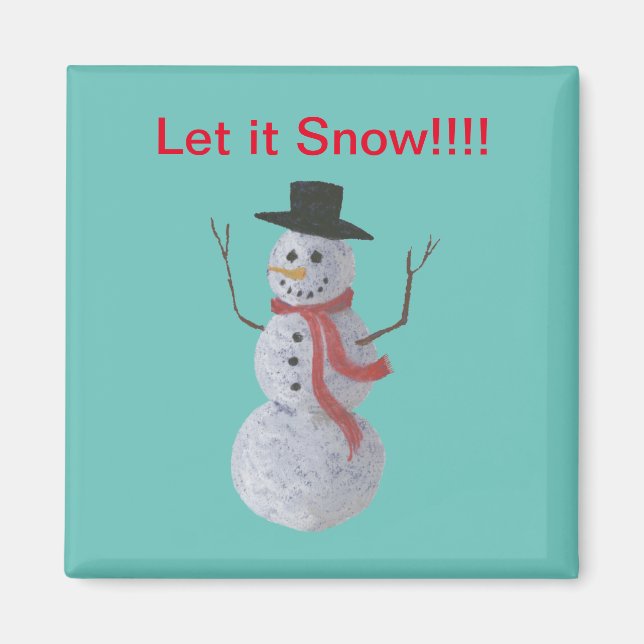 Íman Deixe-o nevar!! Homem de neve (Frente)
