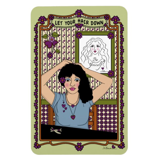 Íman Deixe seu cabelo para baixo_A_4x6 Frigerator Magne (Vertical)