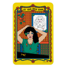 Íman Deixe seu cabelo para baixo_B_4x6 Frigerator Magne