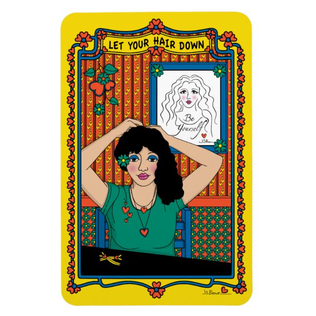 Íman Deixe seu cabelo para baixo_B_4x6 Frigerator Magne (Vertical)