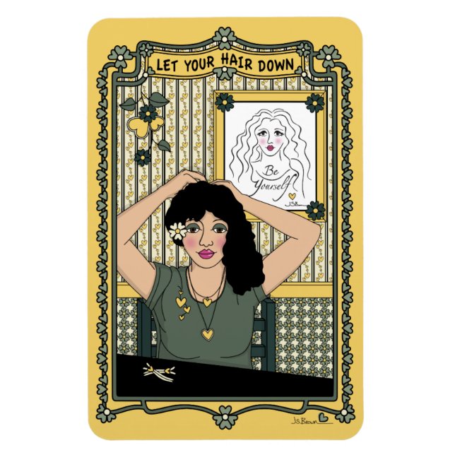 Íman Deixe seu cabelo para baixo_C_4x6 Frigerator Magne (Vertical)