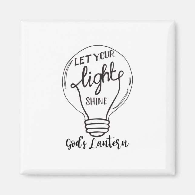 Íman Deixe sua luz brilhar com as lanternas de Deus (Frente)