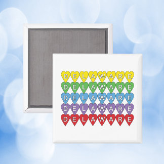 Íman Delaware Hearts Colorful Pattern