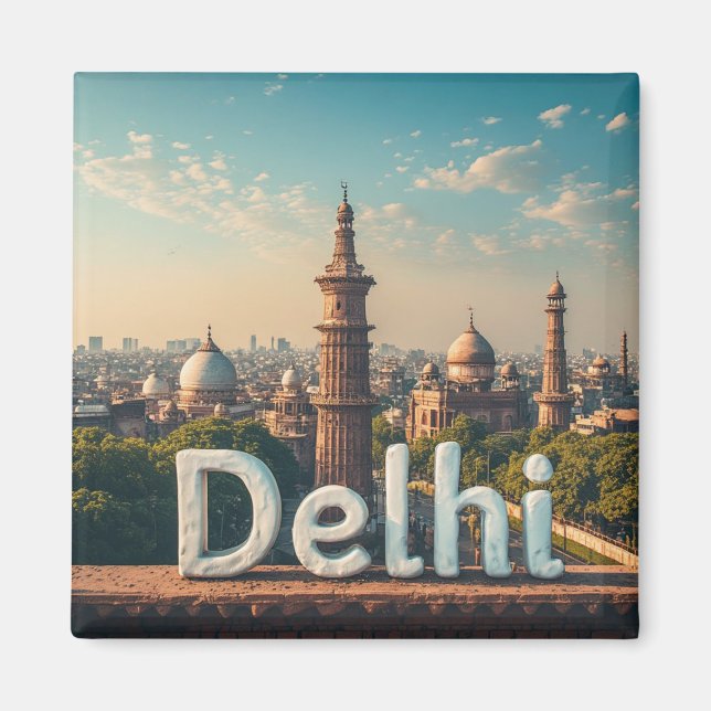 Íman Delhi Índia Desenho de Viagem 🗺️ (Frente)