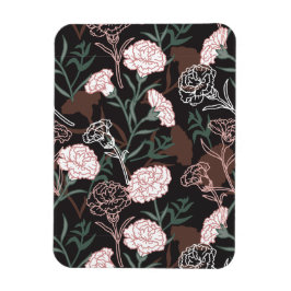 Íman Delicar Cravos Rosa com Folhas Verdes Florais