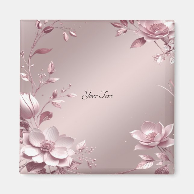Íman Delicate Pink Floral Magnet (Frente)